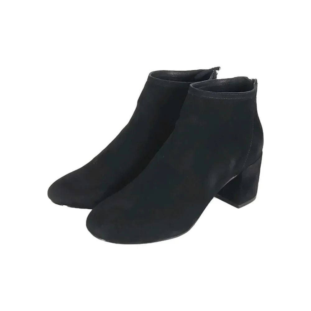 Cecelia New York Women's Nolton US6 Black Leather Back Zip Ankle Booties Boots